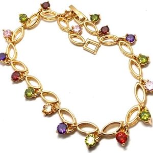 3.00 ctw Multicolor Tennis Bracelet with Rose Gold